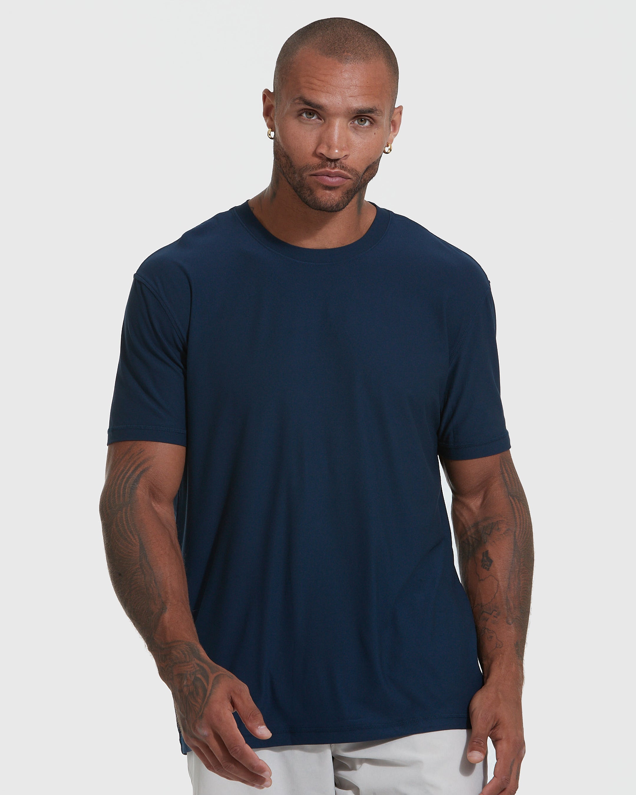 THREE-PACK OF PLAIN T-SHIRTS - Blue marl