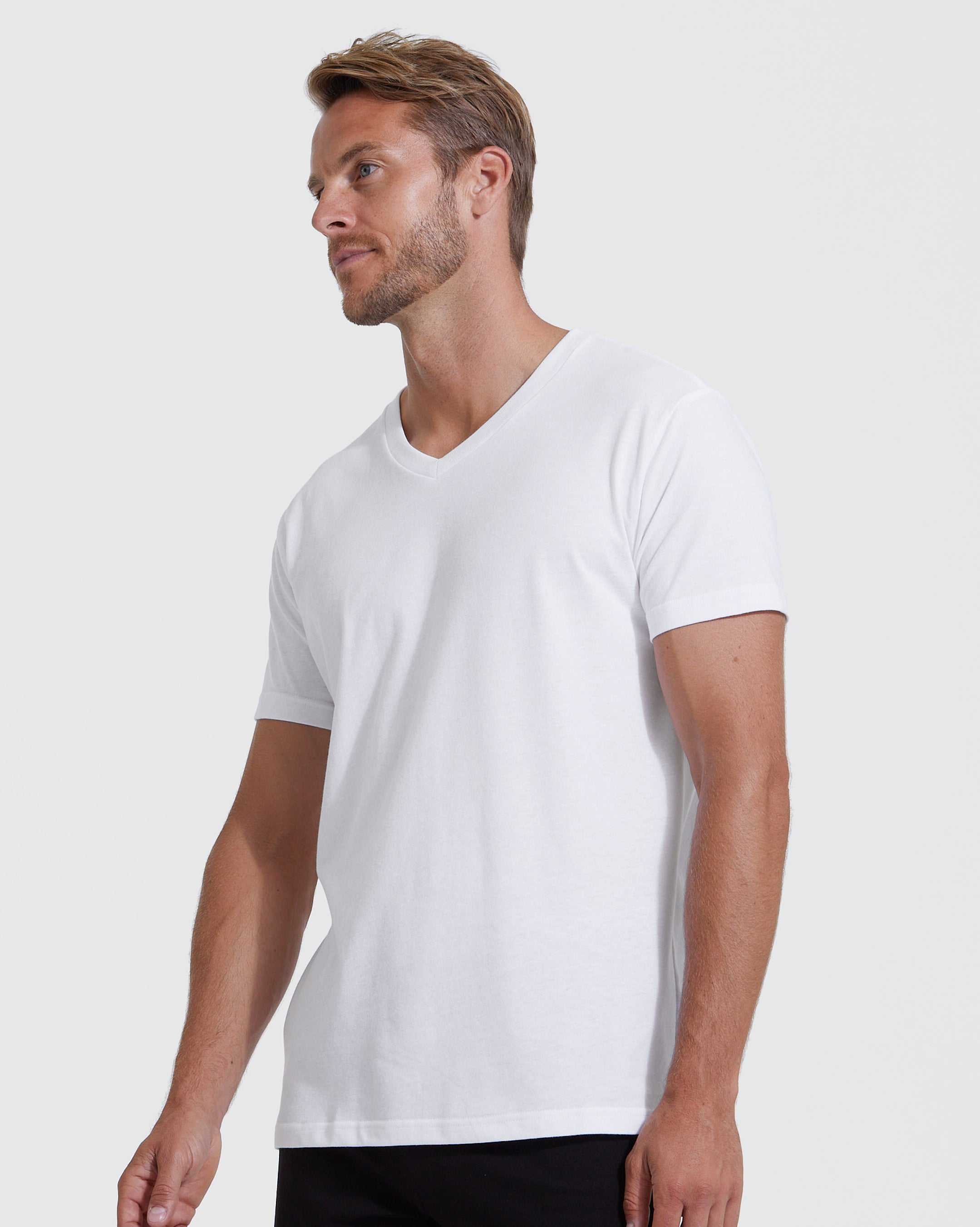 White v best sale neck shirt mens