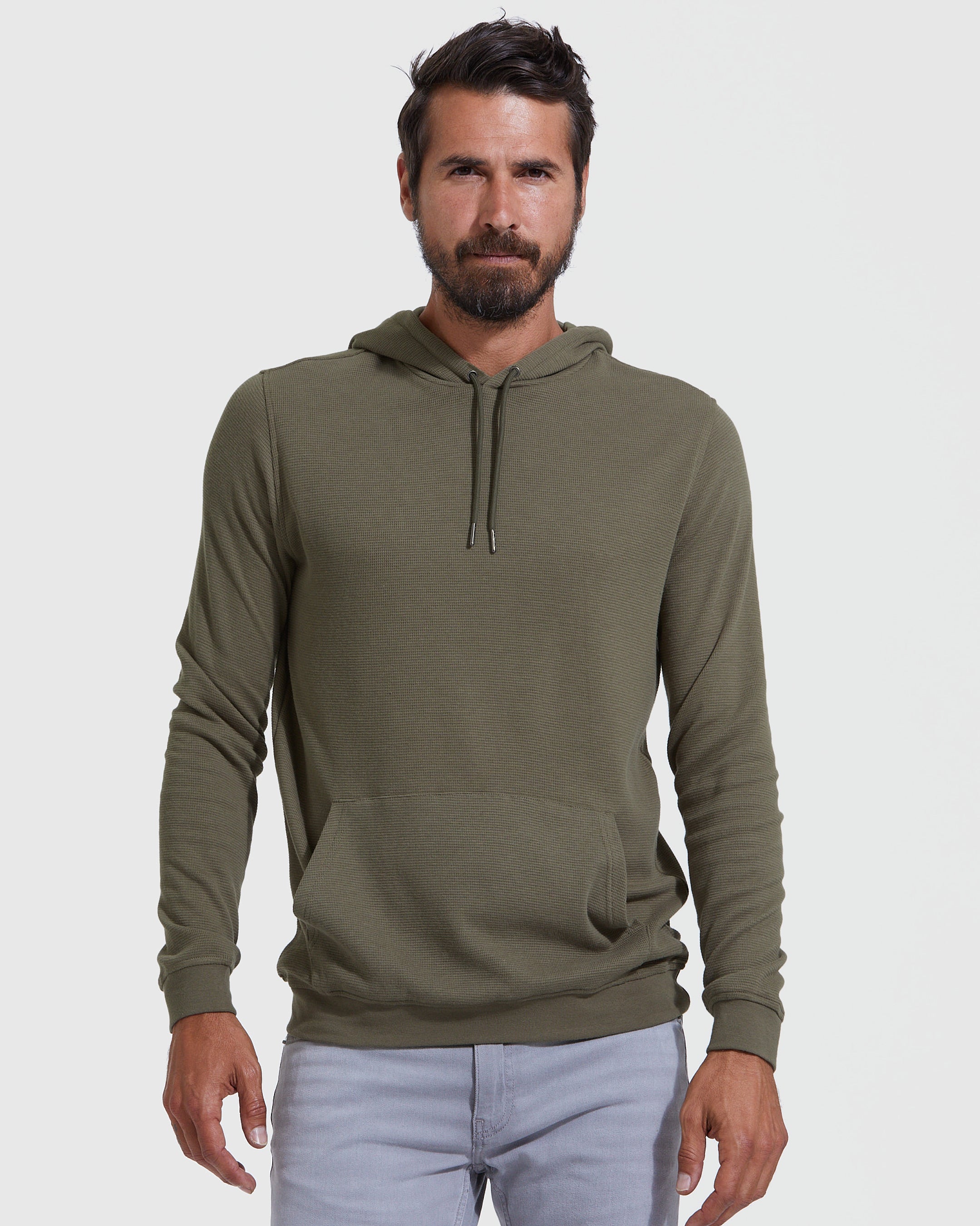 Full Sleeves Olive Green Mens Woolen Hooded Sweatshirt at Rs 500