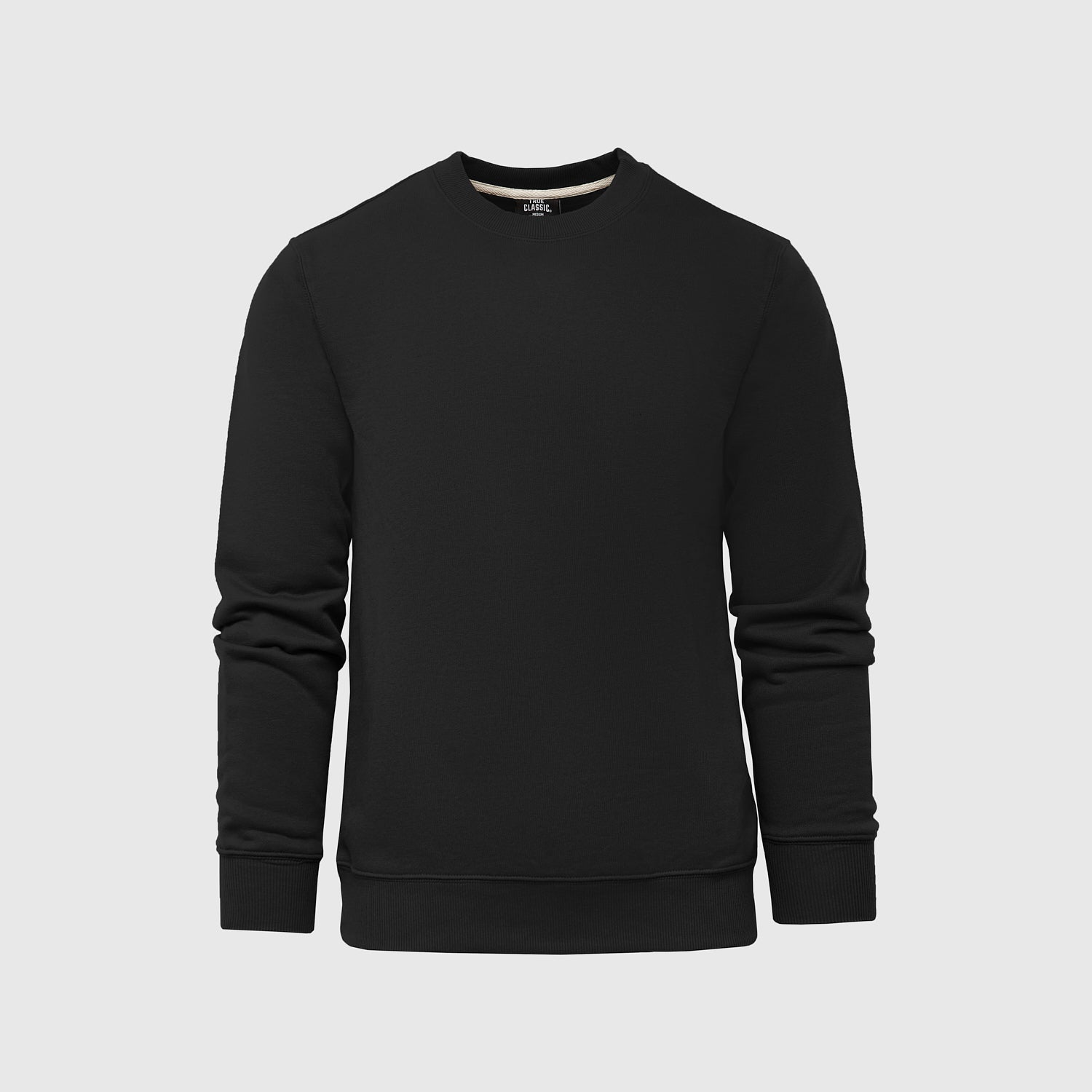 Black Fleece French Terry Pullover Crew Neck Sweatshirt – True Classic