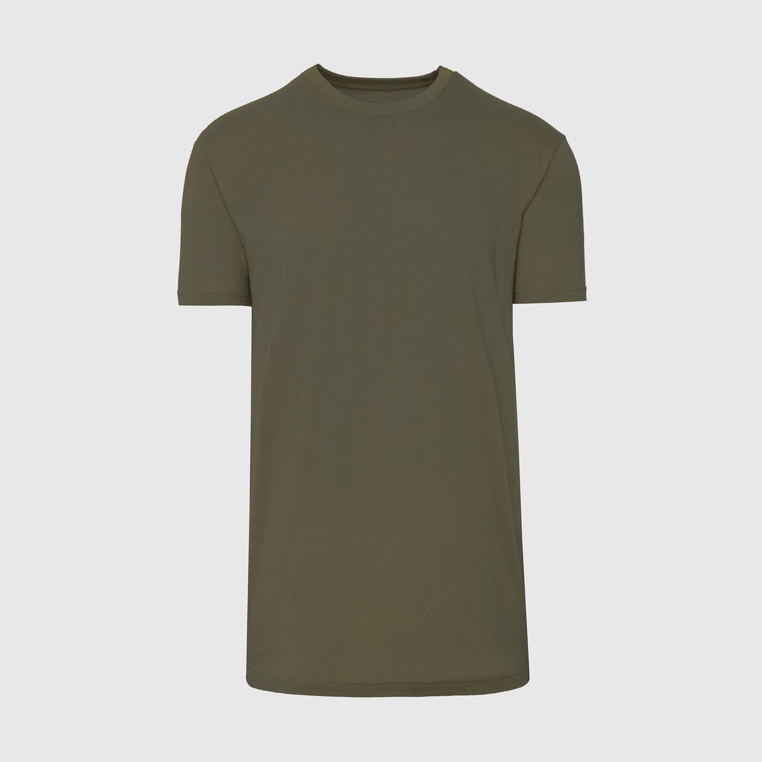 Men's Military Green Tall Straight Hem Crew Neck T-Shirt - True Classic