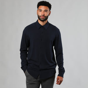 True ClassicBlack & Navy Long Sleeve Knit Shirt 2-Pack