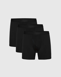 True ClassicBlack Boxer Briefs W/ Fly 3-Pack