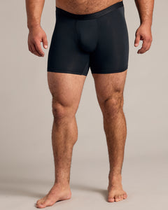 True ClassicBlack Boxer Briefs W/ Fly 6-Pack