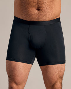 True ClassicBlack Boxer Briefs W/ Fly 3-Pack