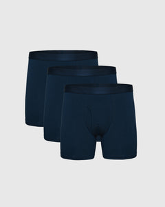 True ClassicNavy Boxer Briefs W/ Fly 3-Pack