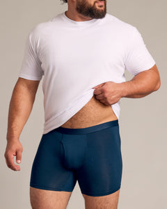 True ClassicNavy Boxer Briefs W/ Fly 3-Pack