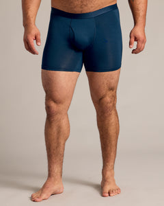 True ClassicNavy Boxer Briefs W/ Fly 3-Pack