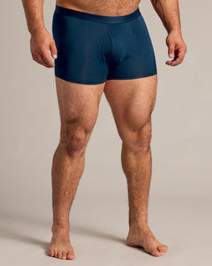 True ClassicNavy Boxer Trunks W/ Fly 3-Pack