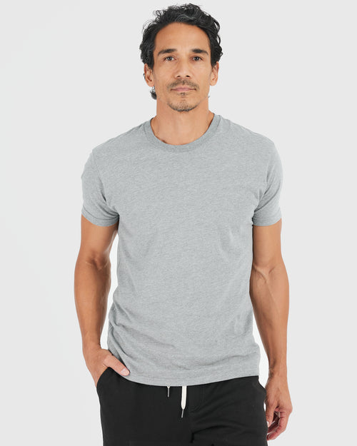 All Heather Gray Classic Crew Neck Short Sleeve T-Shirt 5-Pack