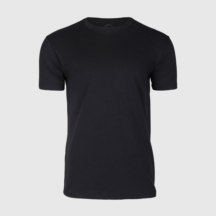 Black Short Sleeve Crew Neck Tee