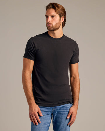 Black Short Sleeve Crew Neck Tee