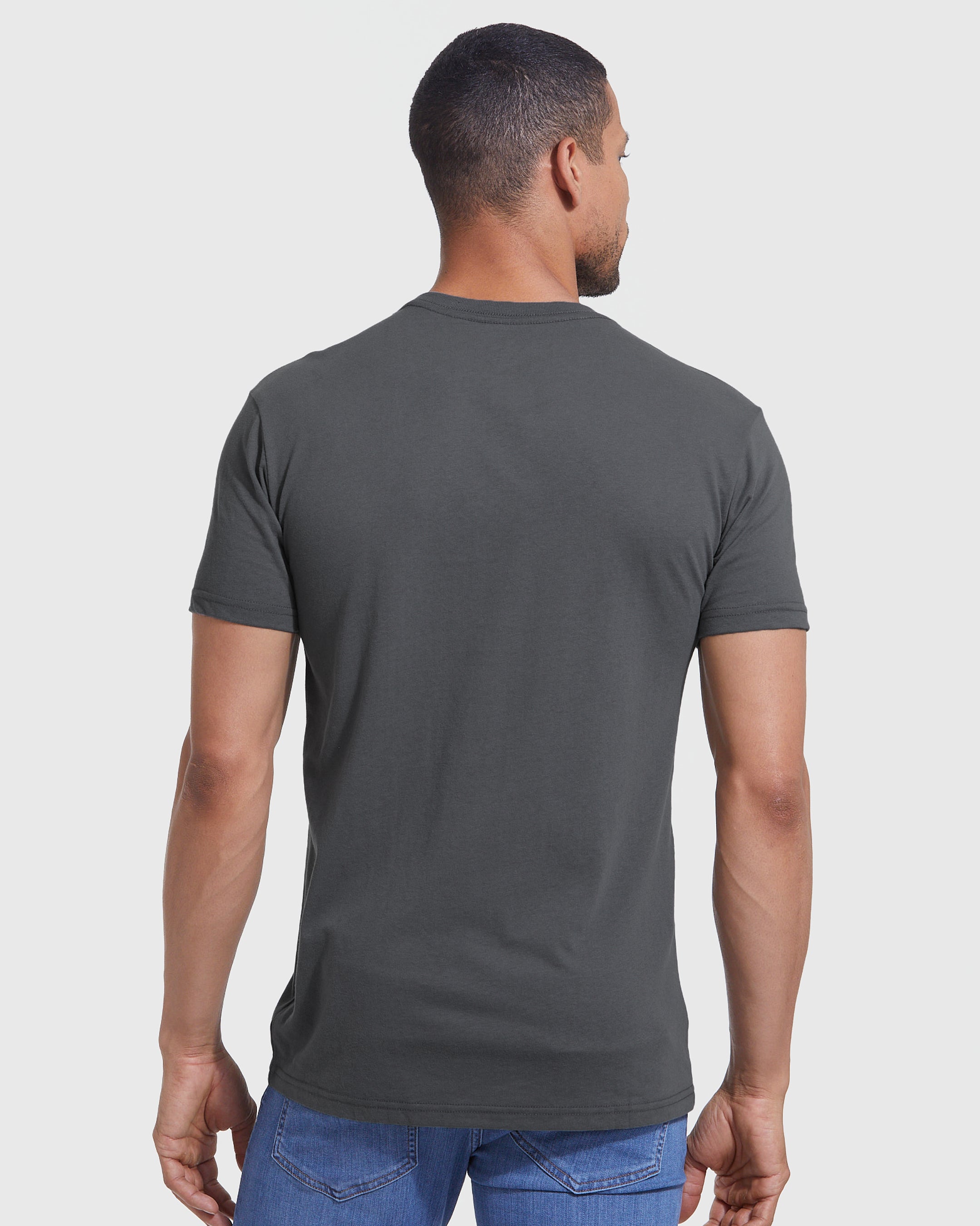 Essential Grey Cotton Fitted Crew Neck T Shirt