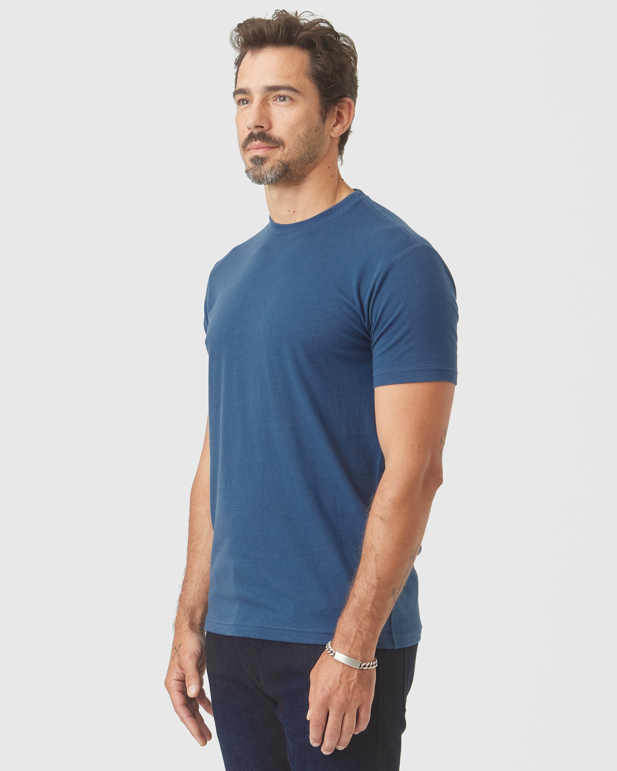 Deep Sea Blue Crew Neck T-Shirt | Deep Sea Blue Crew Neck T-Shirt