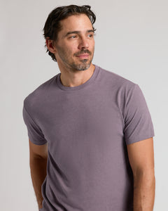 True ClassicDark Heather Amethyst Short Sleeve Crew Neck Tee