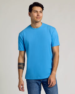 True ClassicDark Heather Bahama Blue Short Sleeve Crew Neck Tee