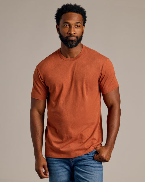 Heather Gingersnap Short Sleeve Crew Neck Tee