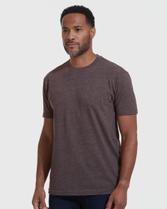 True ClassicHeather Dark Oak Short Sleeve Crew Neck Tee