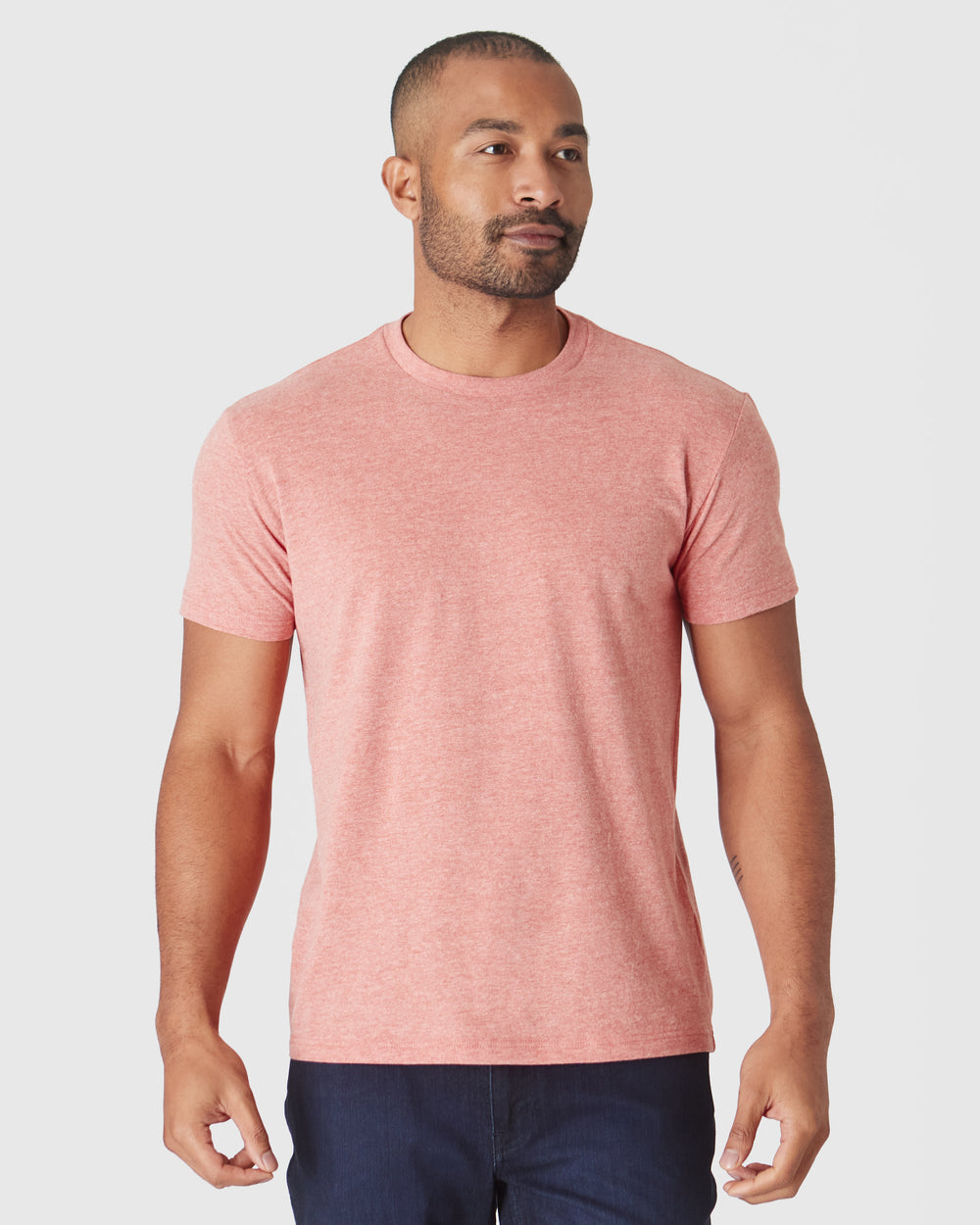 Heather Cayenne Short Sleeve Crew Neck Tee