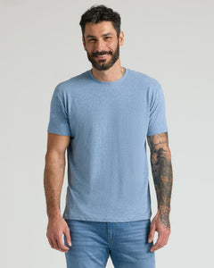 True ClassicHeather Indigo Short Sleeve Crew Neck Tee