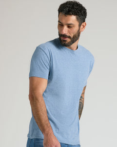 True ClassicHeather Indigo Short Sleeve Crew Neck Tee