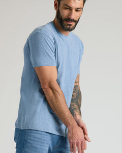 True ClassicHeather Indigo Short Sleeve Crew Neck Tee