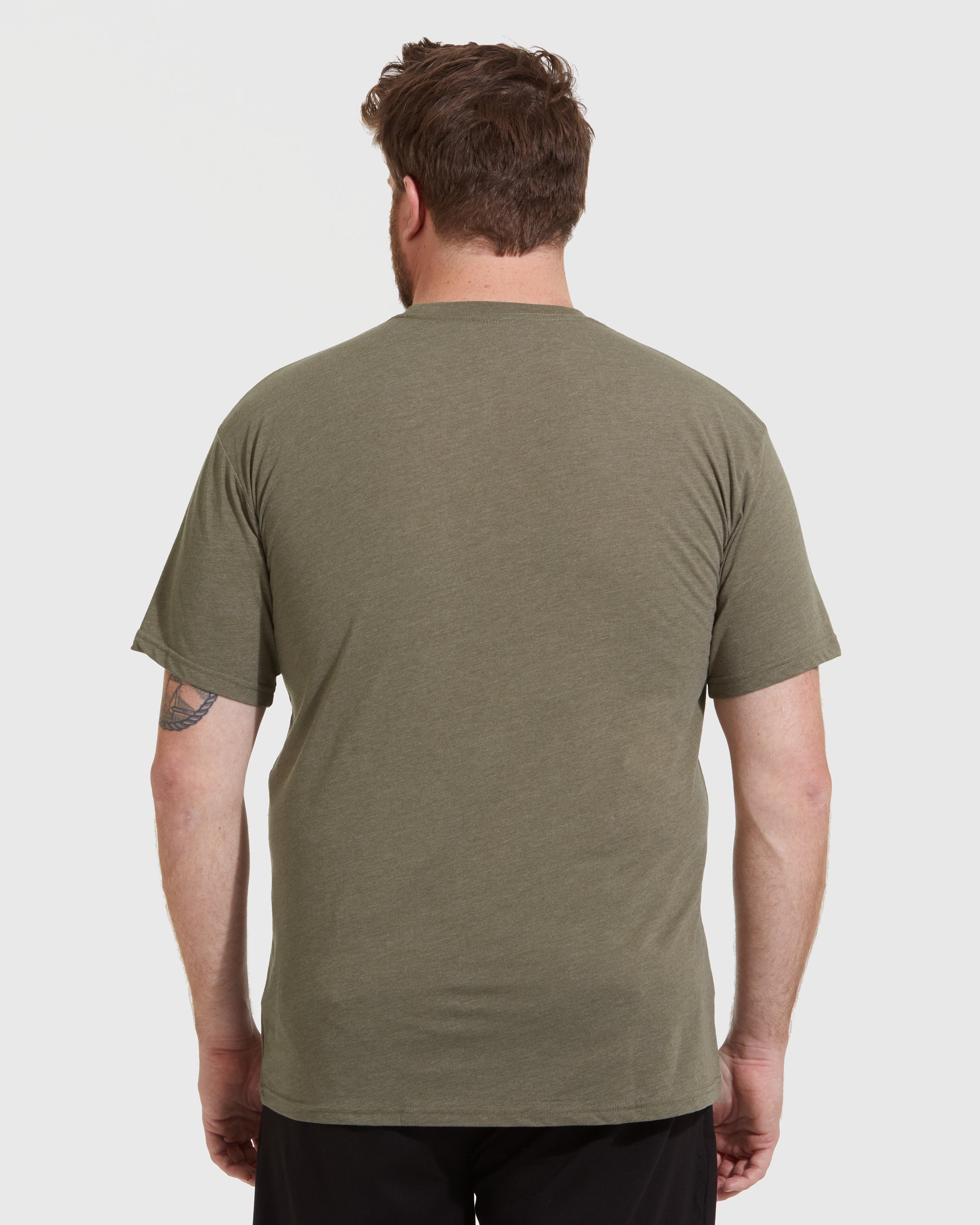 Heather Military Green Crew Neck T-Shirt
