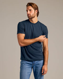 True ClassicNavy Short Sleeve Crew Neck Tee