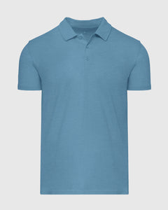 True ClassicBlue Lake Heather Short Sleeve Polo