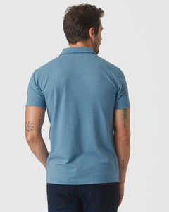 True ClassicBlue Lake Heather Short Sleeve Polo