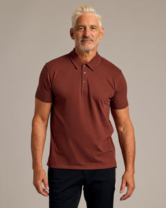 True ClassicDark Chocolate Short Sleeve Polo