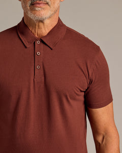 True ClassicDark Chocolate Short Sleeve Polo