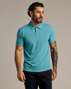 True ClassicDark Heather Harbor Short Sleeve Polo