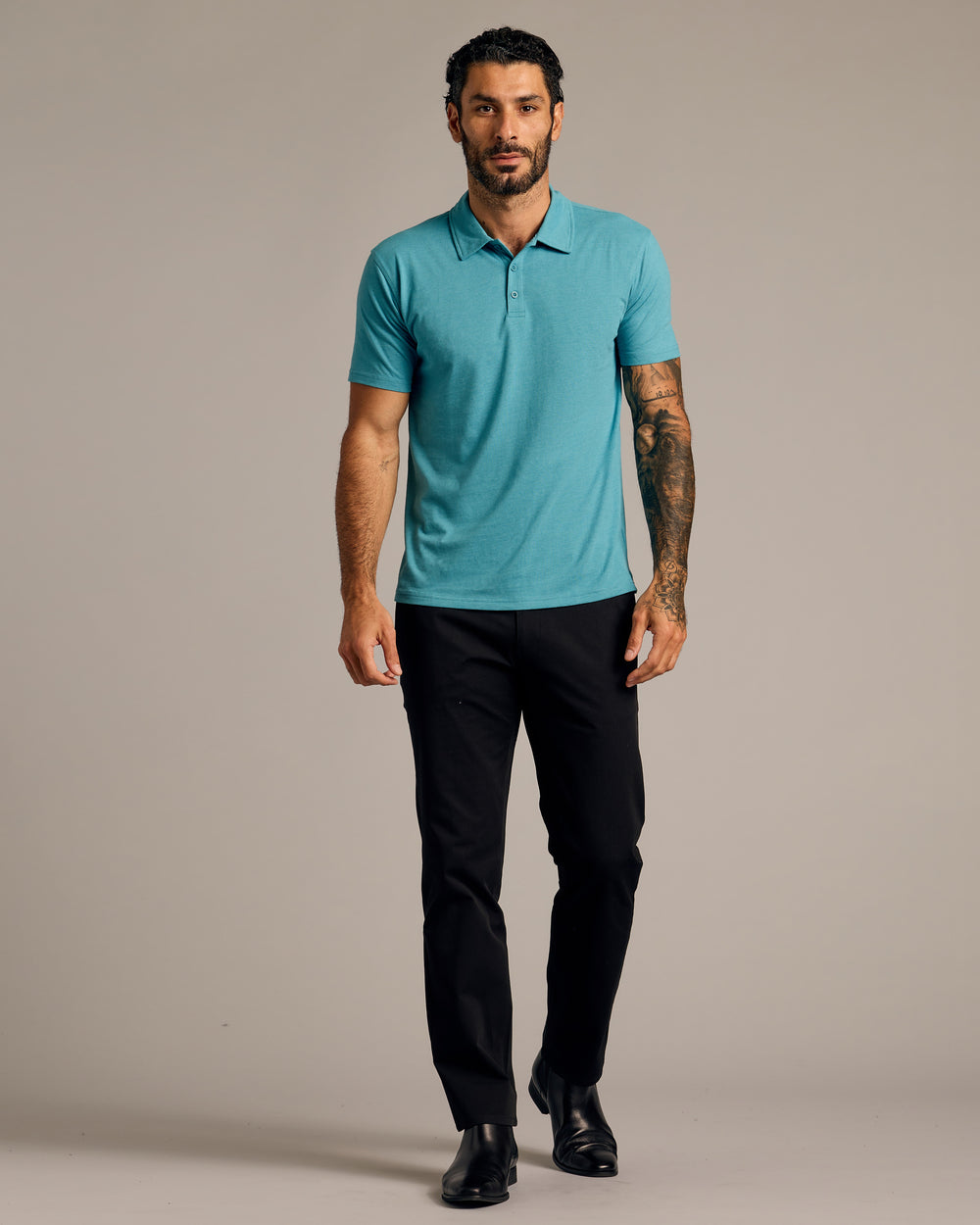 Dark Heather Harbor Short Sleeve Polo