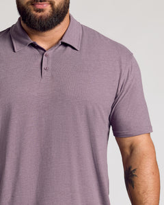 True ClassicDark Heather Amethyst Short Sleeve Polo