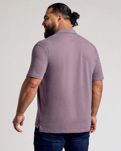 True ClassicDark Heather Amethyst Short Sleeve Polo