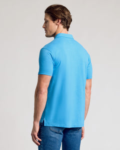 True ClassicDark Heather Bahama Blue Short Sleeve Polo