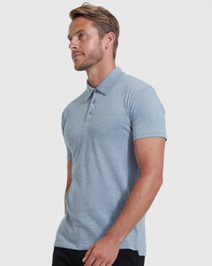 True ClassicHeather Indigo Short Sleeve Polo