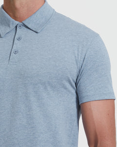 True ClassicHeather Indigo Short Sleeve Polo