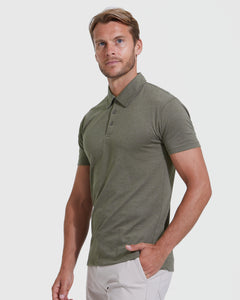 True ClassicHeather Military Green Short Sleeve polo