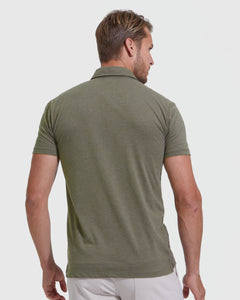 True ClassicHeather Military Green Short Sleeve polo