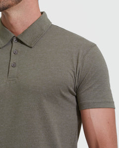 True ClassicHeather Military Green Short Sleeve polo