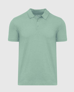 True ClassicHeather Slate Green Short Sleeve Polo