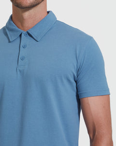 True ClassicIndigo Short Sleeve Polo