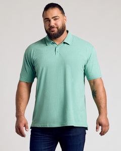 True ClassicLight Heather Greenery Short Sleeve Polo