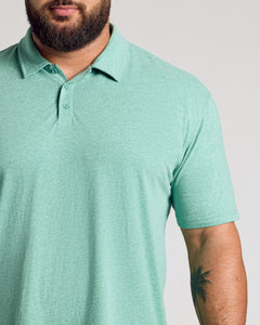 True ClassicLight Heather Greenery Short Sleeve Polo