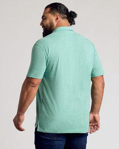 True ClassicLight Heather Greenery Short Sleeve Polo