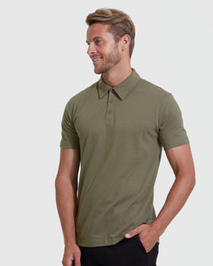 True ClassicMilitary Green Short Sleeve Polo