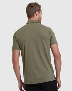 True ClassicMilitary Green Short Sleeve Polo