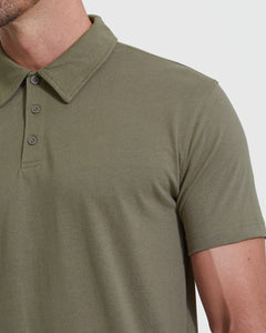 True ClassicMilitary Green Short Sleeve Polo